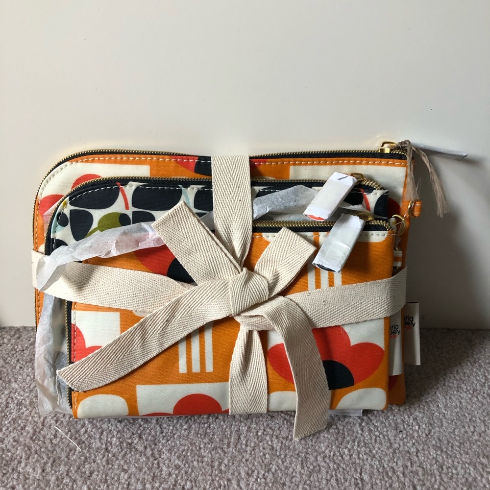 ✨NEW✨ Orla Kiely 3 Piece Cosmetic Bag Set